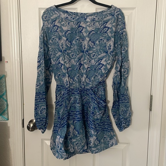 Free People Silver Sun open back dress in blue Boho Western Rode Festival size S - Picture 5 of 9